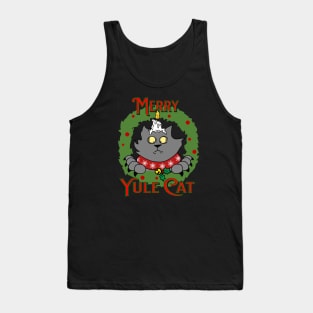 Merry Yule Cat Wreath Tank Top